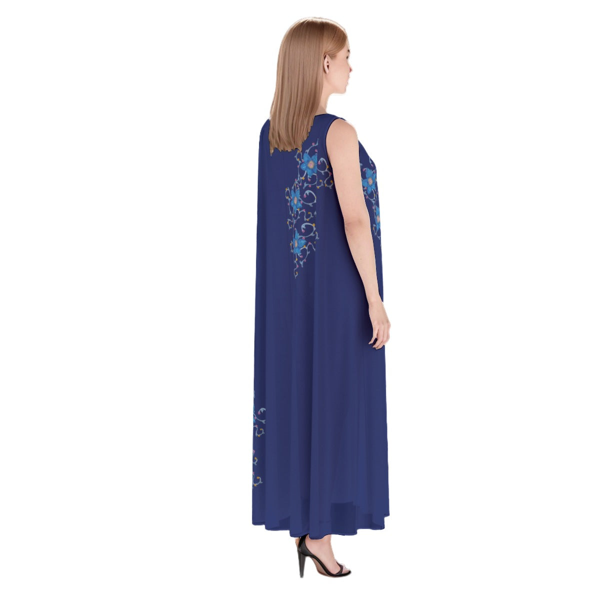 Women's Dark Blue Beach Dress - Vacation and Resort Dress