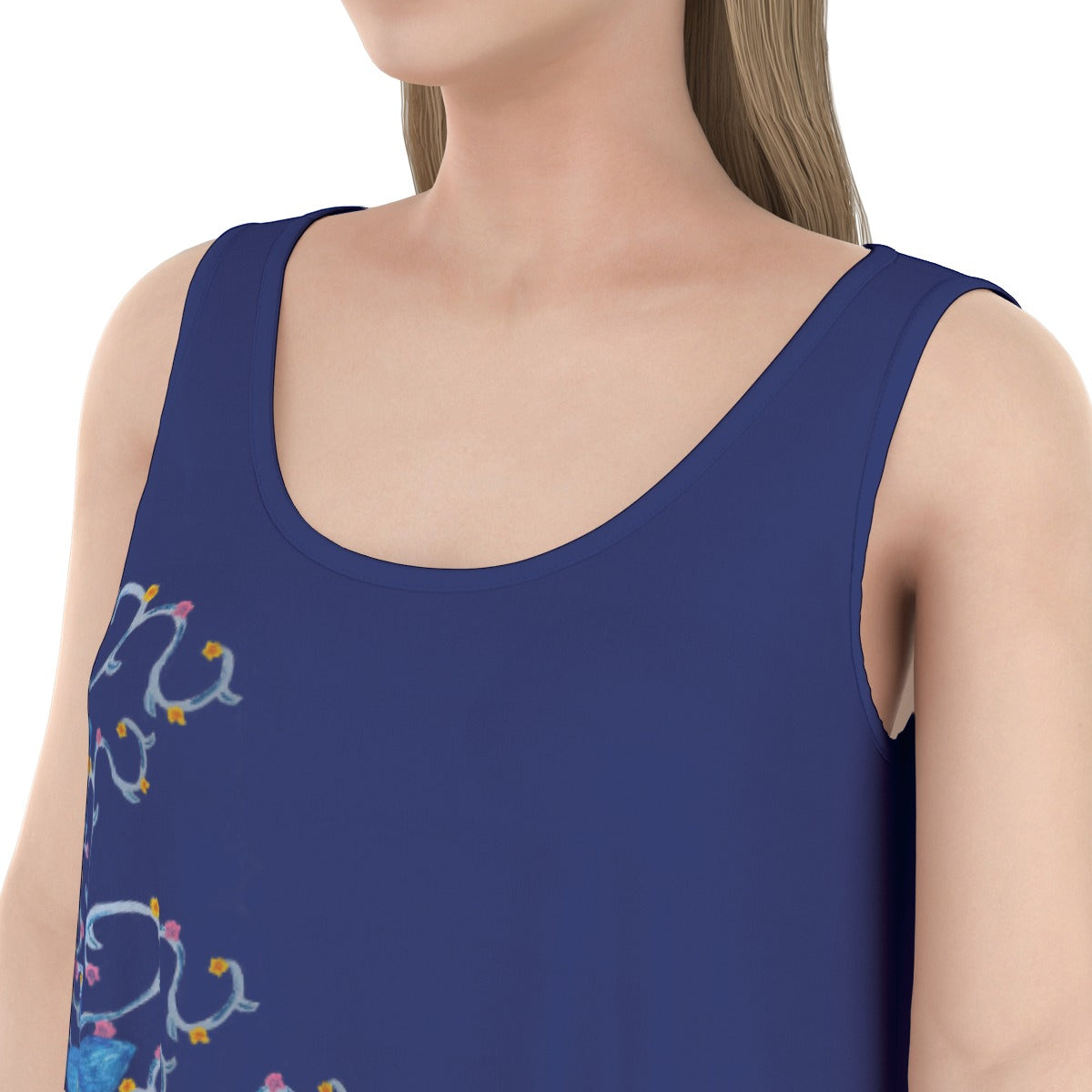 Women's Dark Blue Beach Dress - Vacation and Resort Dress