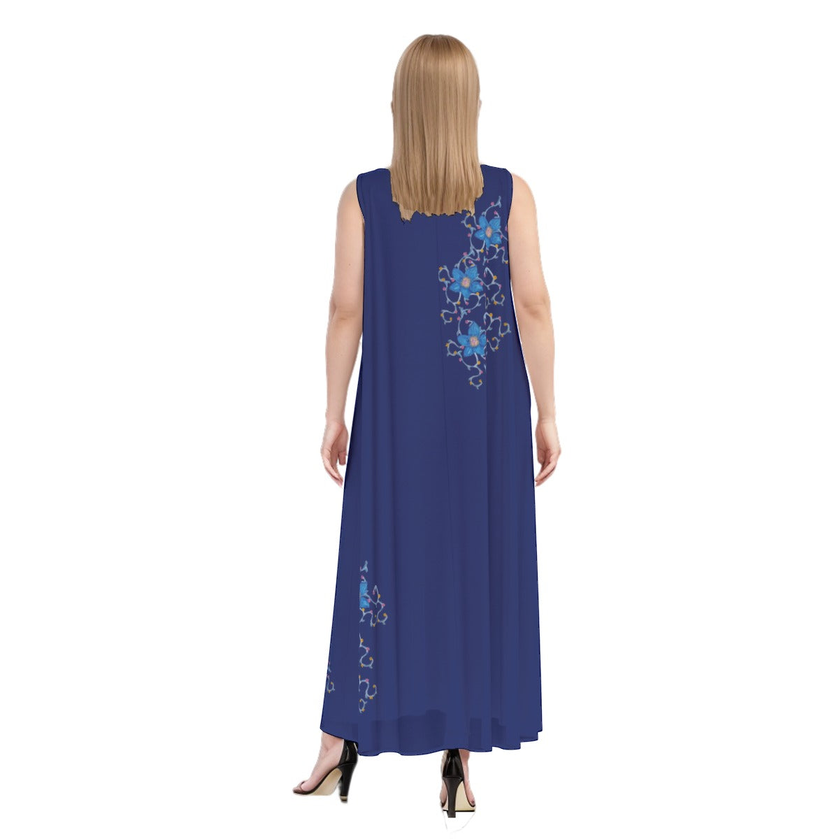 Women's Dark Blue Beach Dress - Vacation and Resort Dress