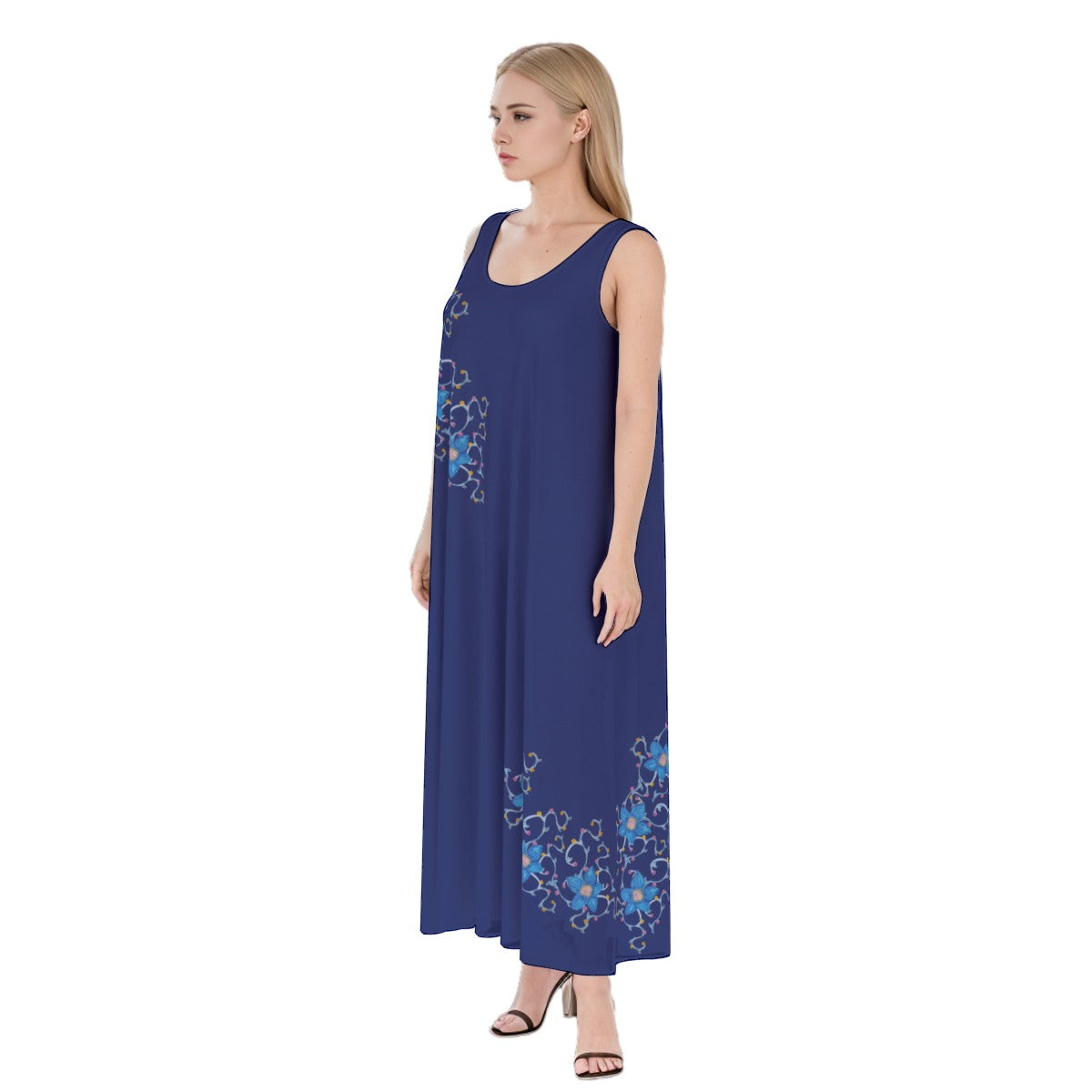 Women's Dark Blue Beach Dress - Vacation and Resort Dress