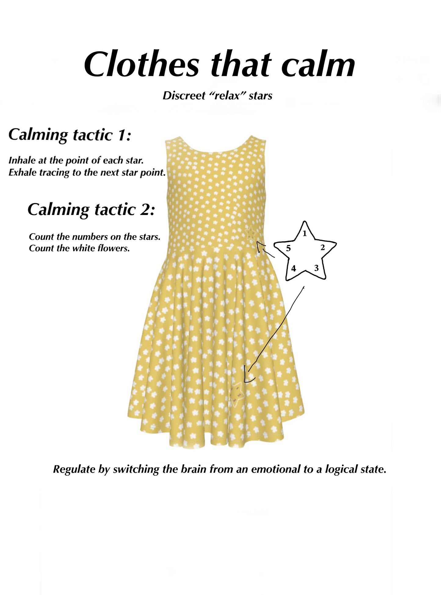 Girls Yellow Dress with White Flower - Clothes that Calm
