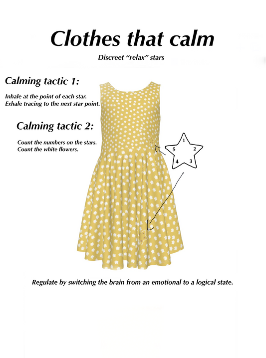 Girls Yellow Dress with White Flower - Clothes that Calm