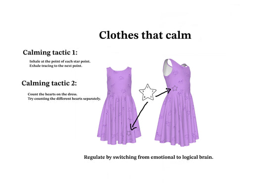 Girls Purple Heart Dress - Clothes that Calm