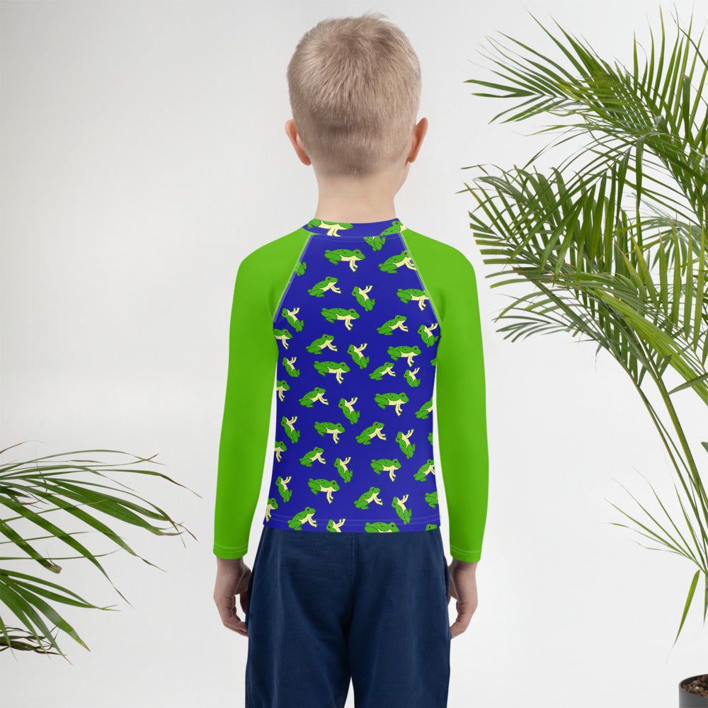 Boys Rash Guard with Frogs (Size 2T-7)
