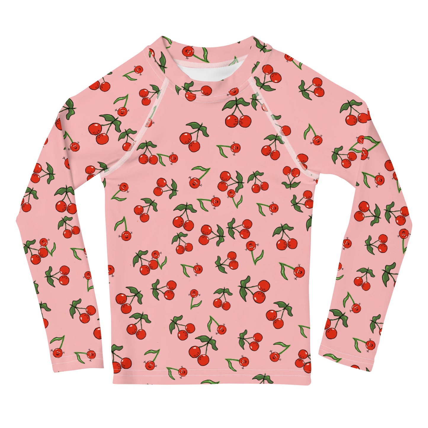 Girls' Rash Guard with Cherries (Size 2T-7)