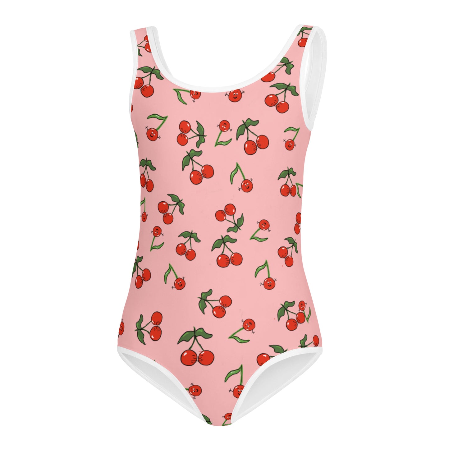 Girls' Swimsuit with Cherries One Piece (Size 2T-7)