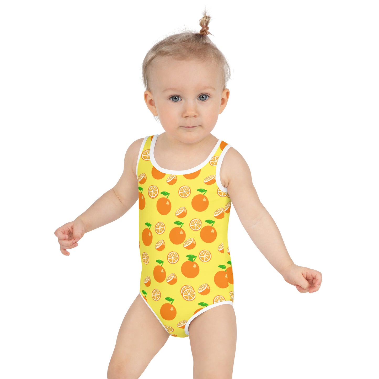 Girls' Swimsuit One Piece with Oranges (Size 2T-7)