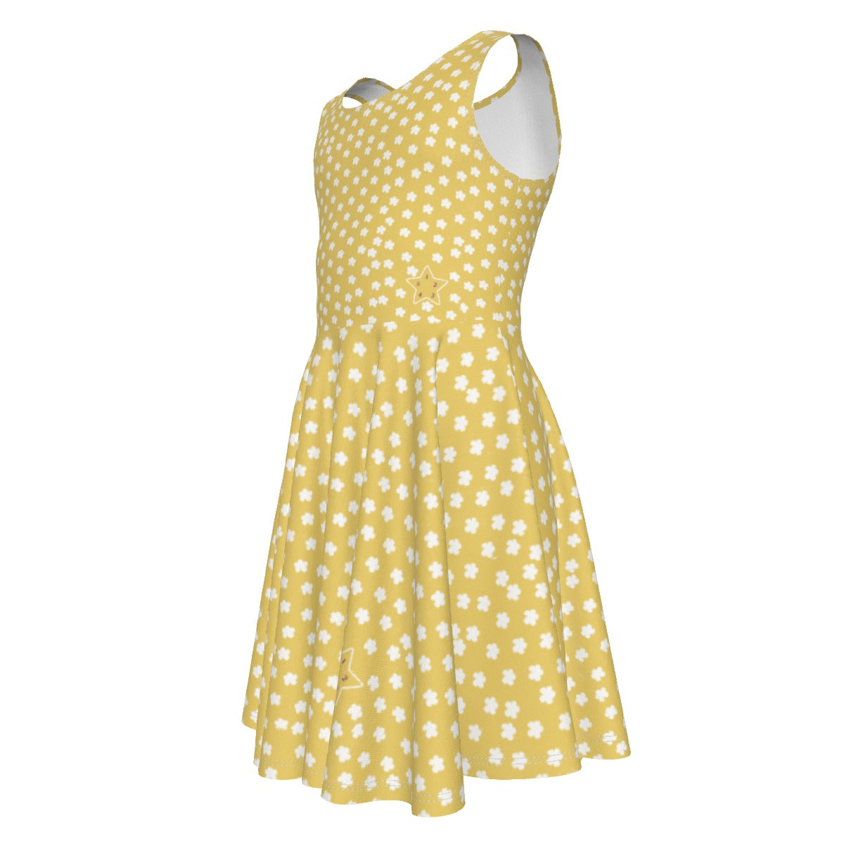 Girls Yellow Dress with White Flower - Clothes that Calm