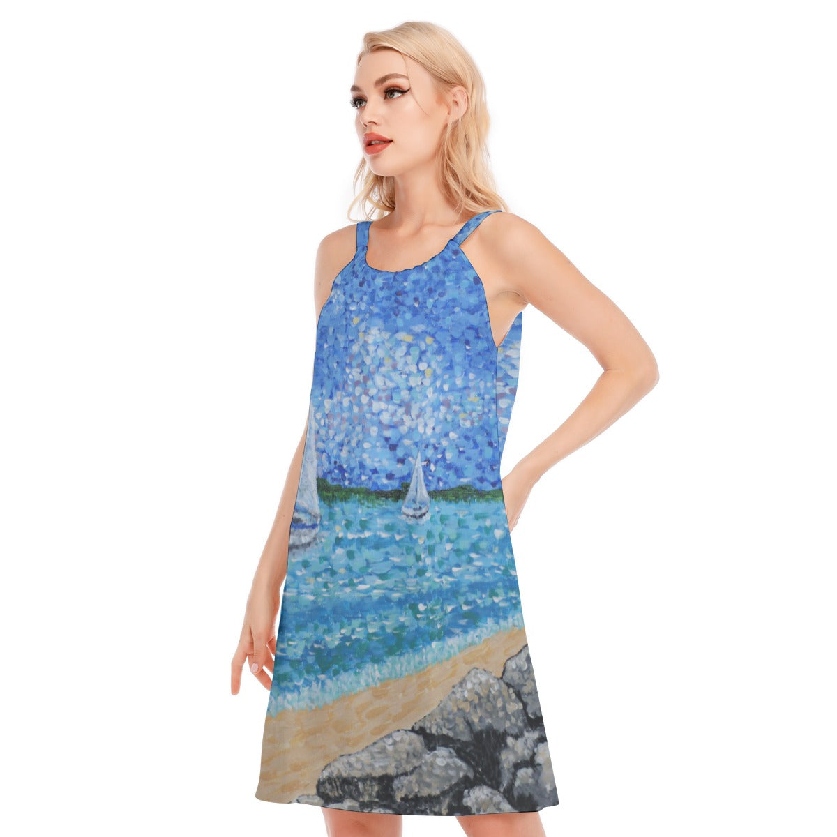 Women's Resort Wear - Cotton Vacation Dress - Beachwear