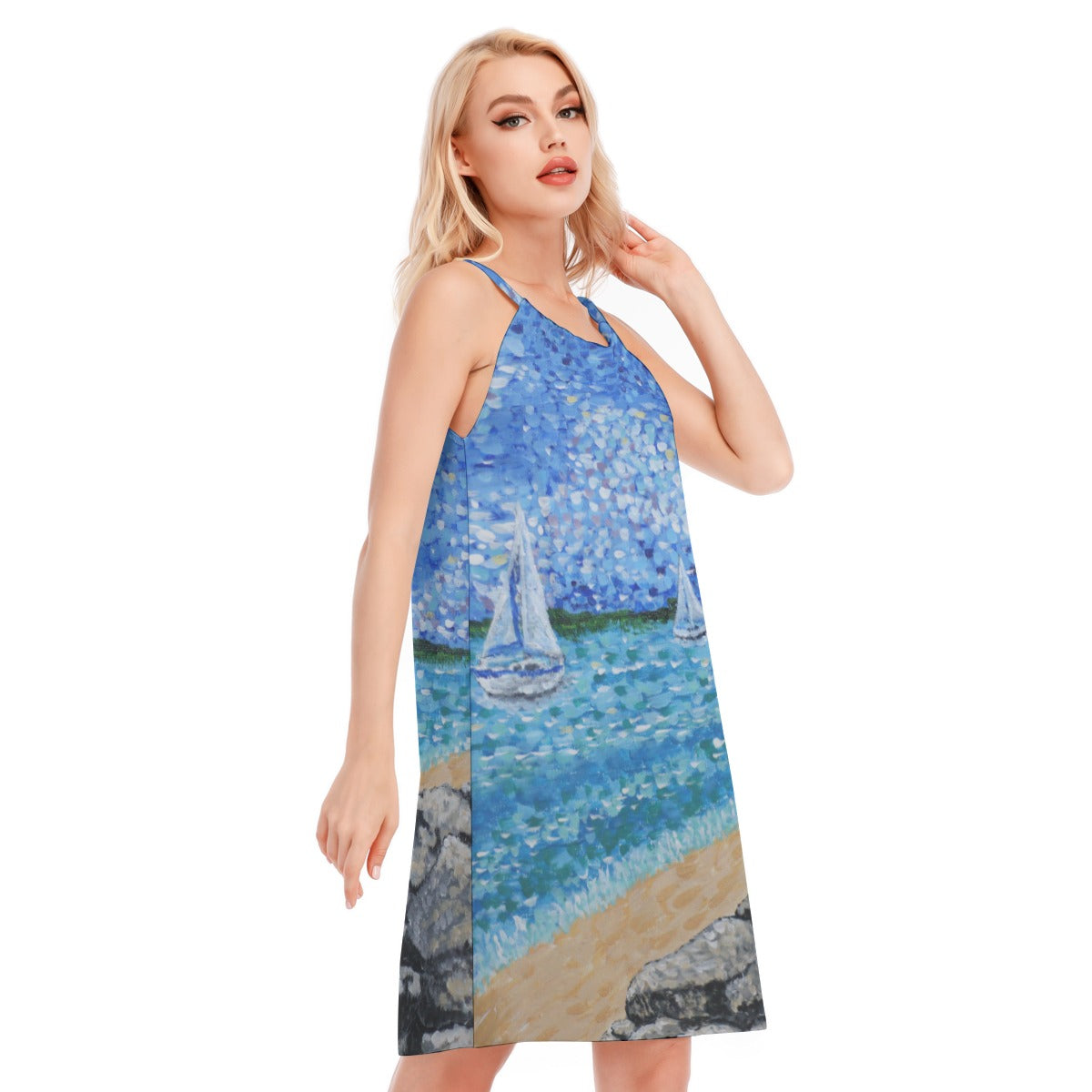 Women's Resort Wear - Cotton Vacation Dress - Beachwear
