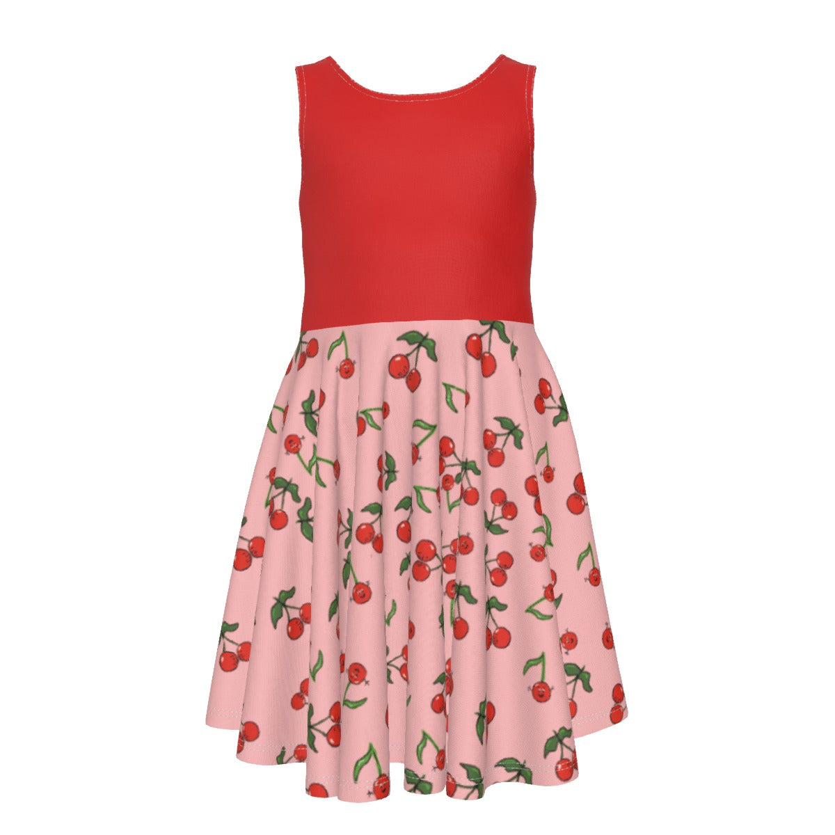Girls Cherry Dress with Red Top