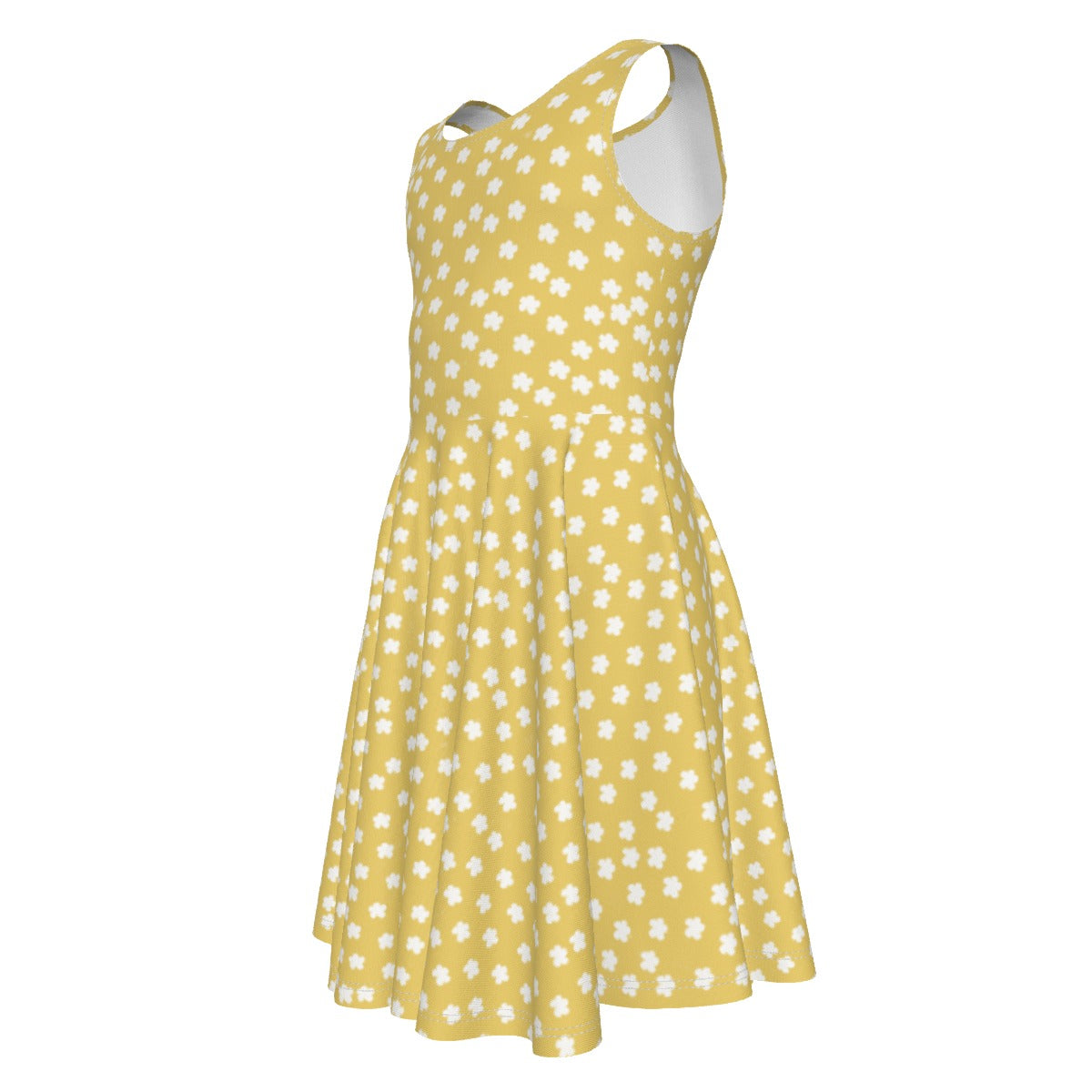 Girl's Yellow Dress with White Flowers