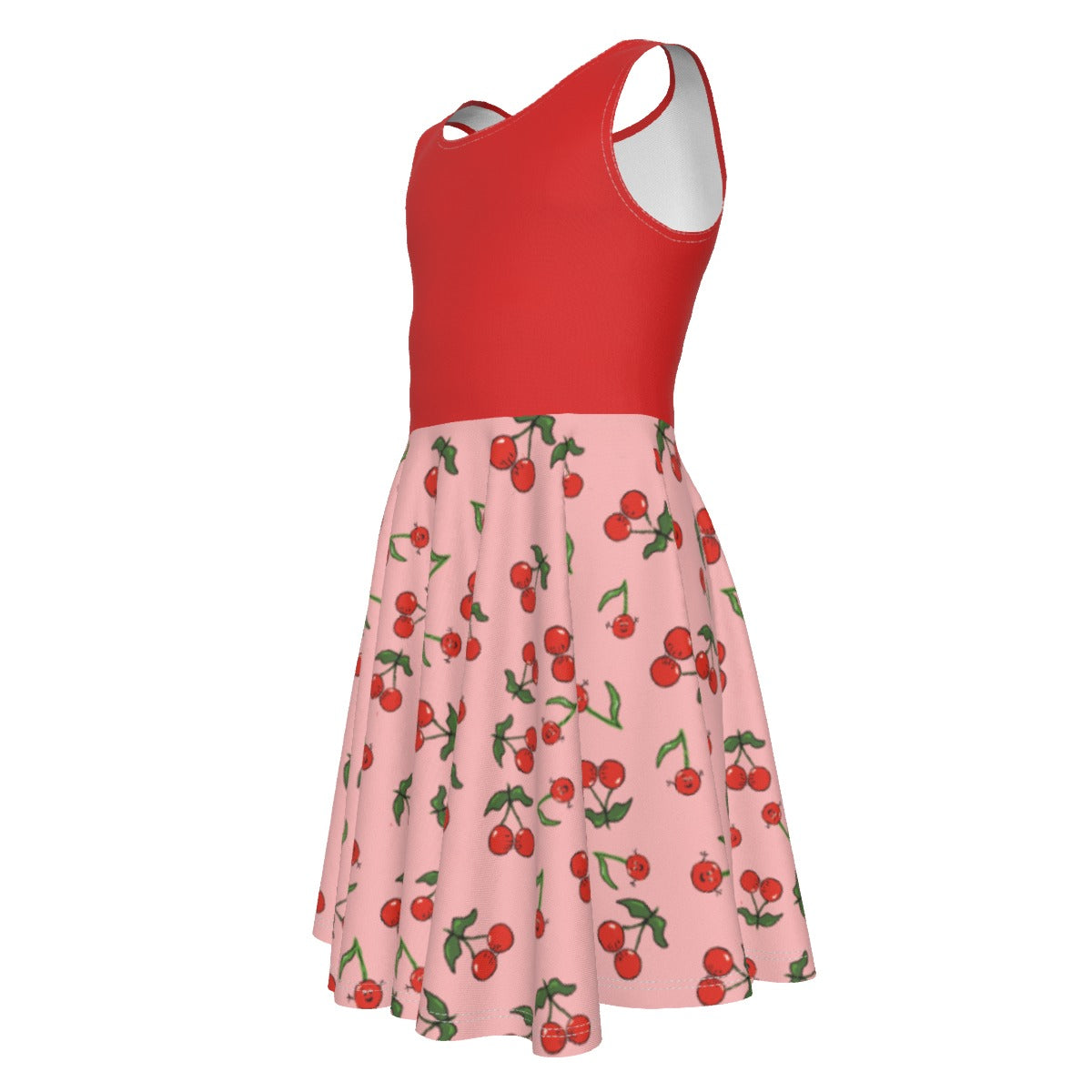 Girls Cherry Dress with Red Top