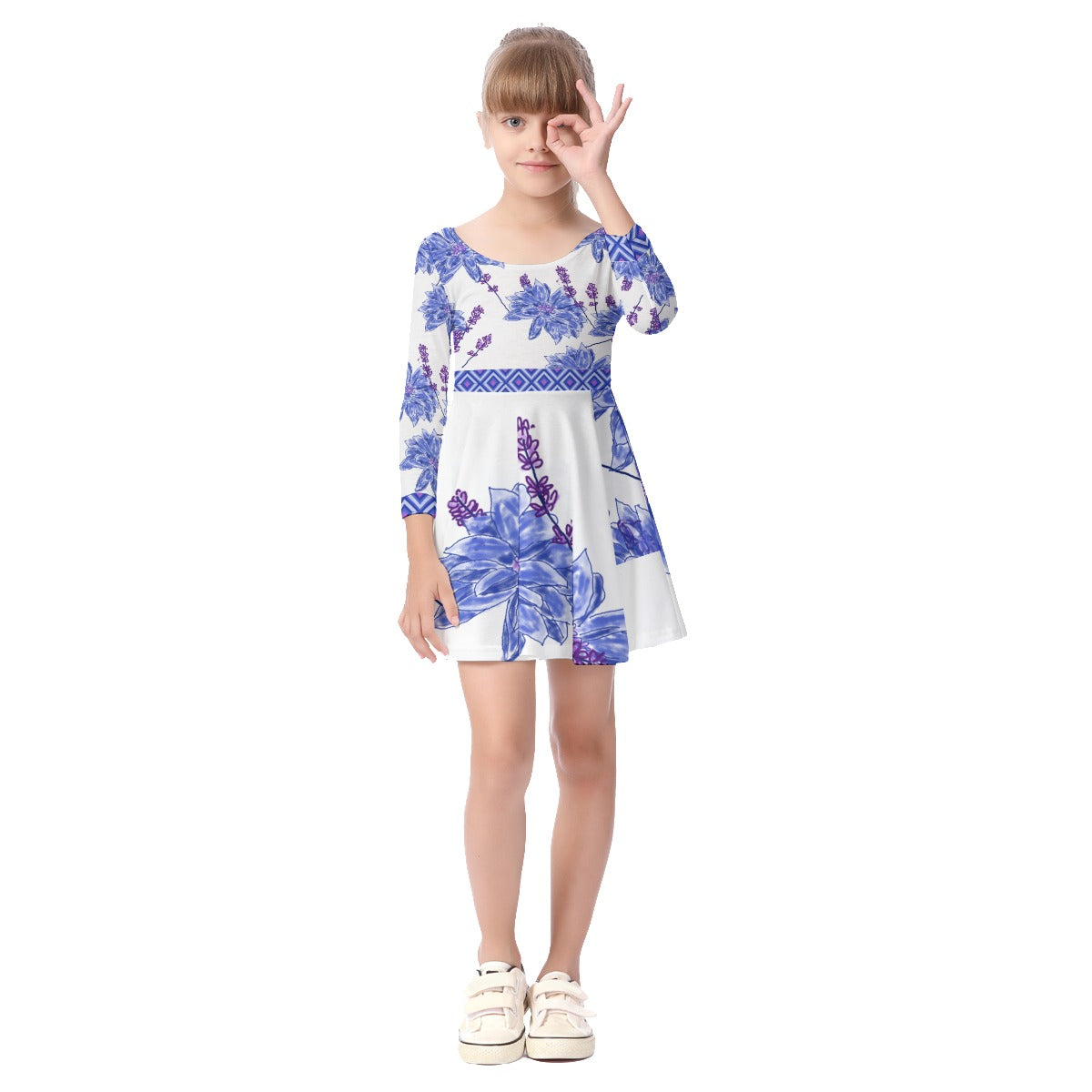 Girl's Tranquil Long Sleeve Dress
