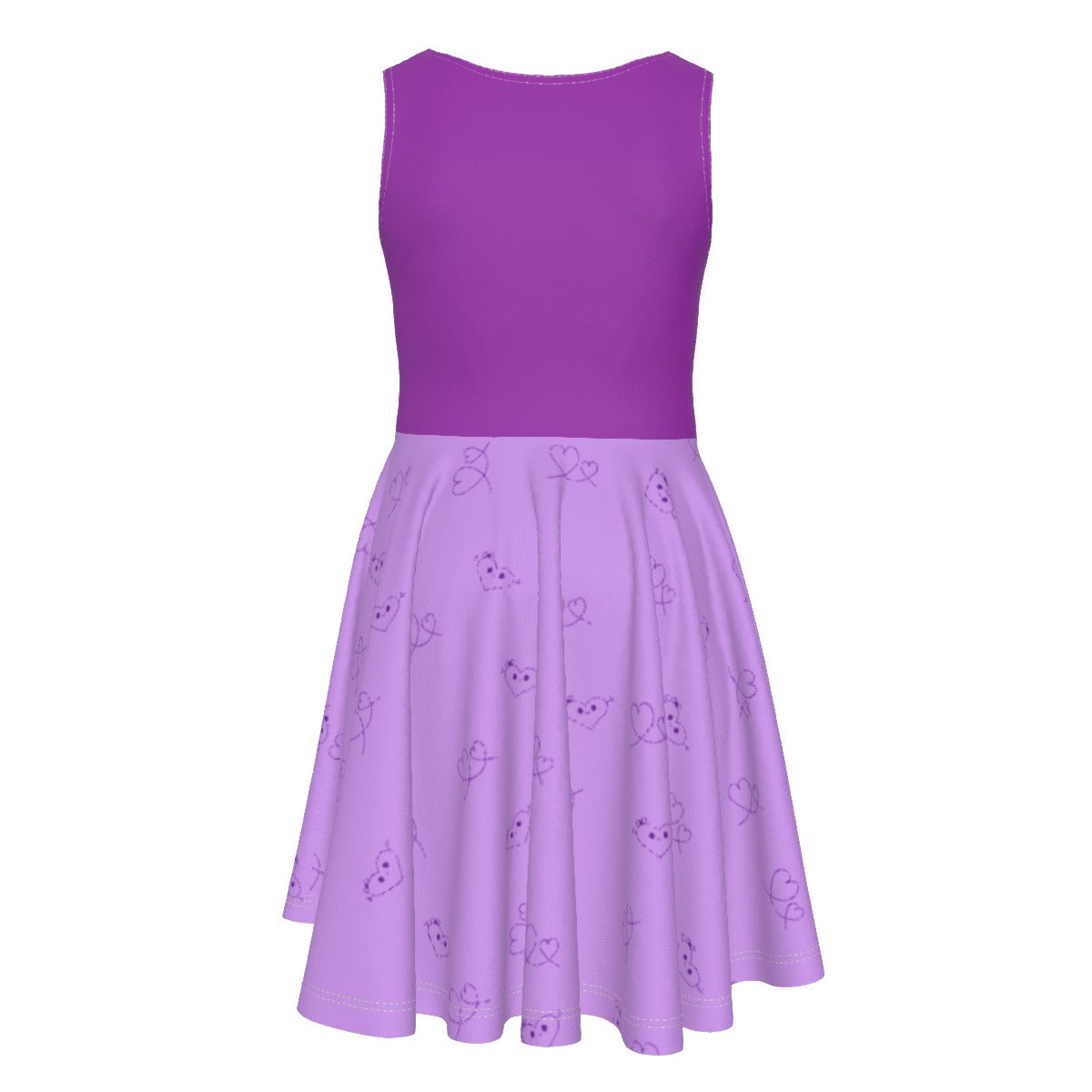 Girls Purple Dress with Hearts