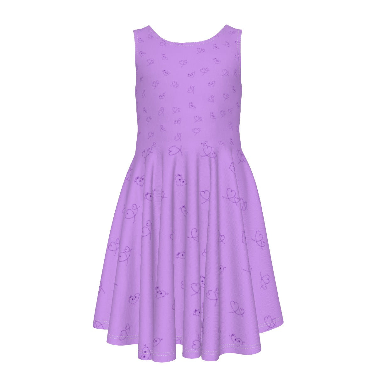 purple hearts white dress Hearts & Roses Violet Whisper Swing Dress in White and Purple