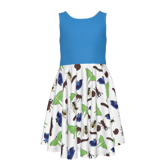 Cute Girls Bug Dress With Blue Top