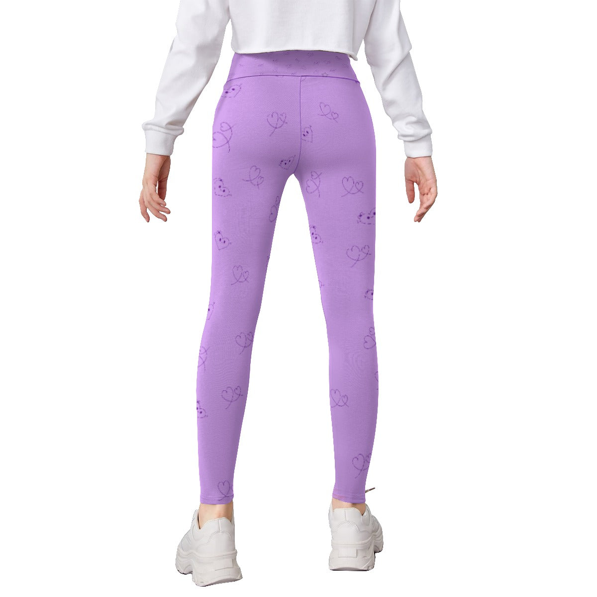 Girls Purple Heart Leggings - Clothes that Calm