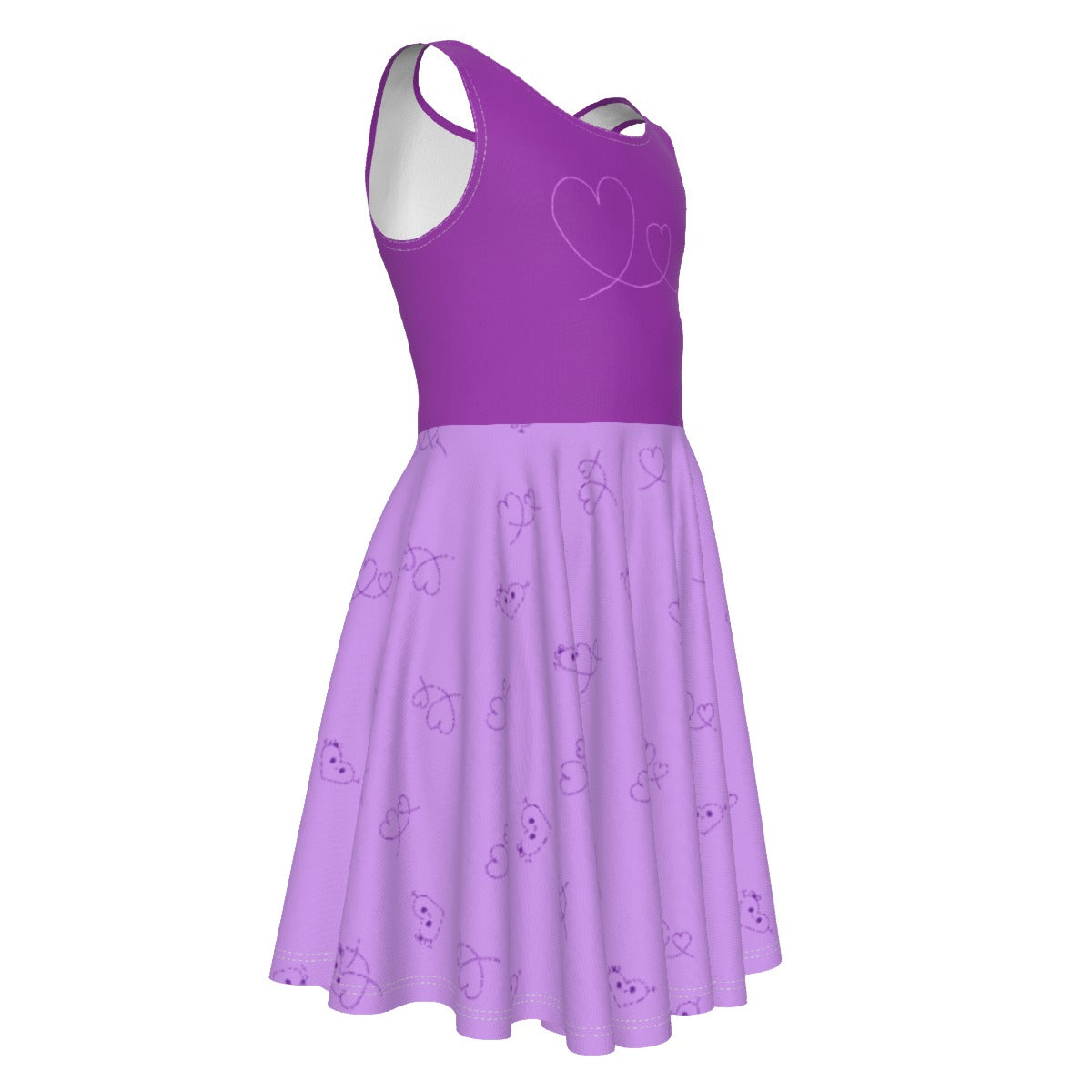 Girls Purple Dress with Hearts