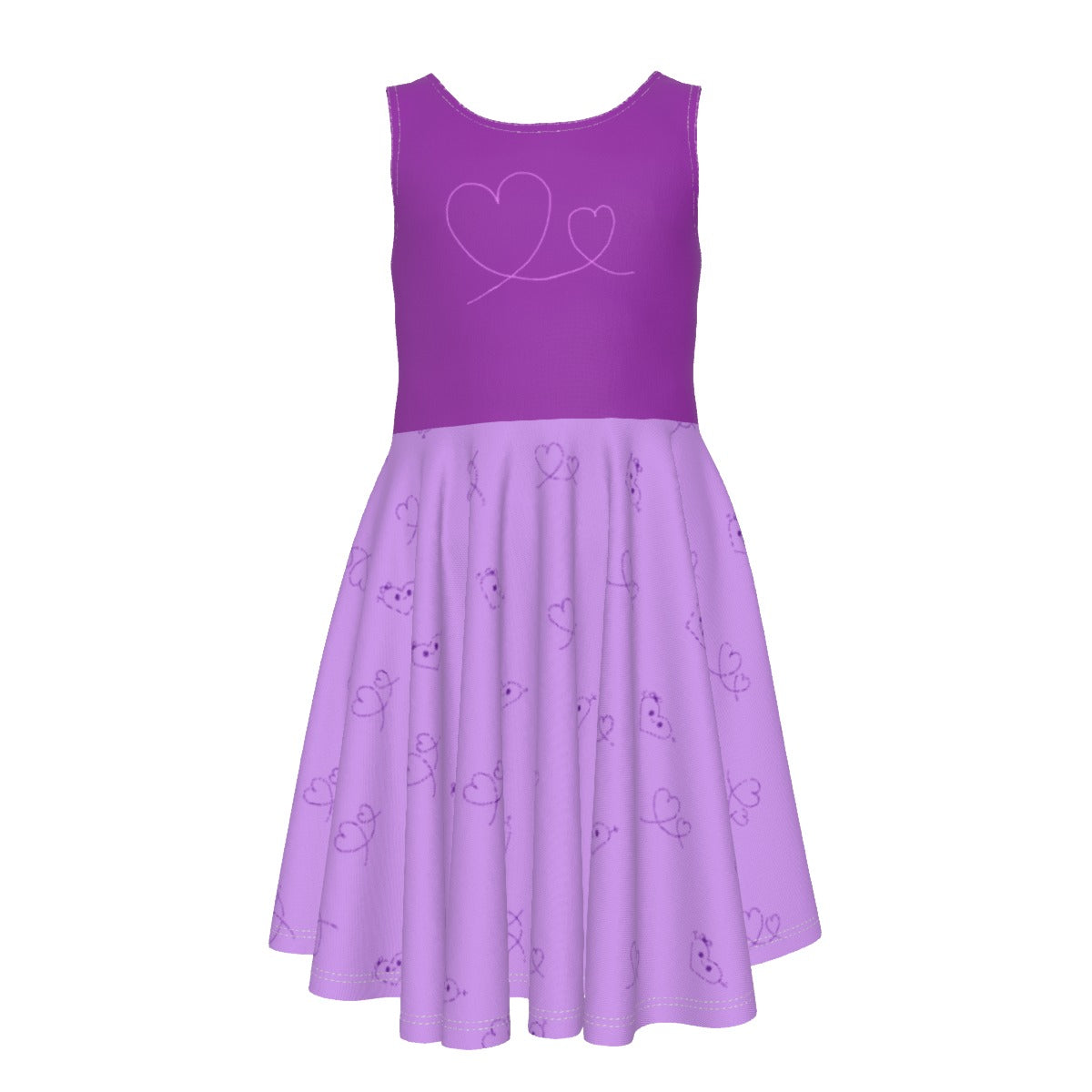 Girls Purple Dress with Hearts