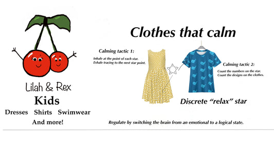 Clothes that calm relax star clothes, Emotional Regulation Clothing to take deep breaths and count.