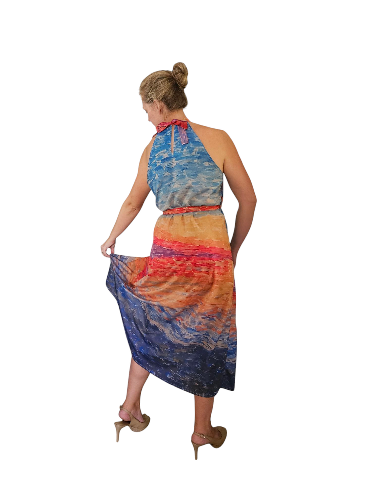Women's Halter Vacation Dress - Halter Sundress - Resort Wear - RISE