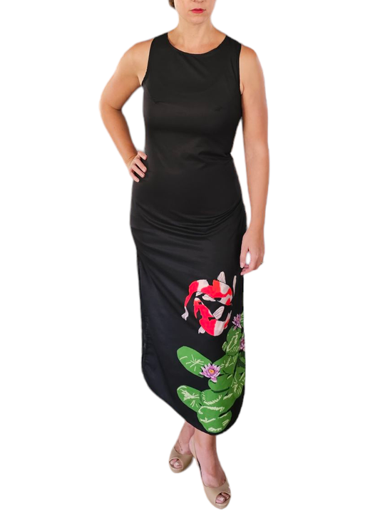 Women's Koi Joy TIGHT FIT Chiffon Sleeveless Dress Long