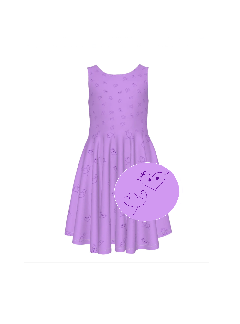 Girls Purple Heart Dress