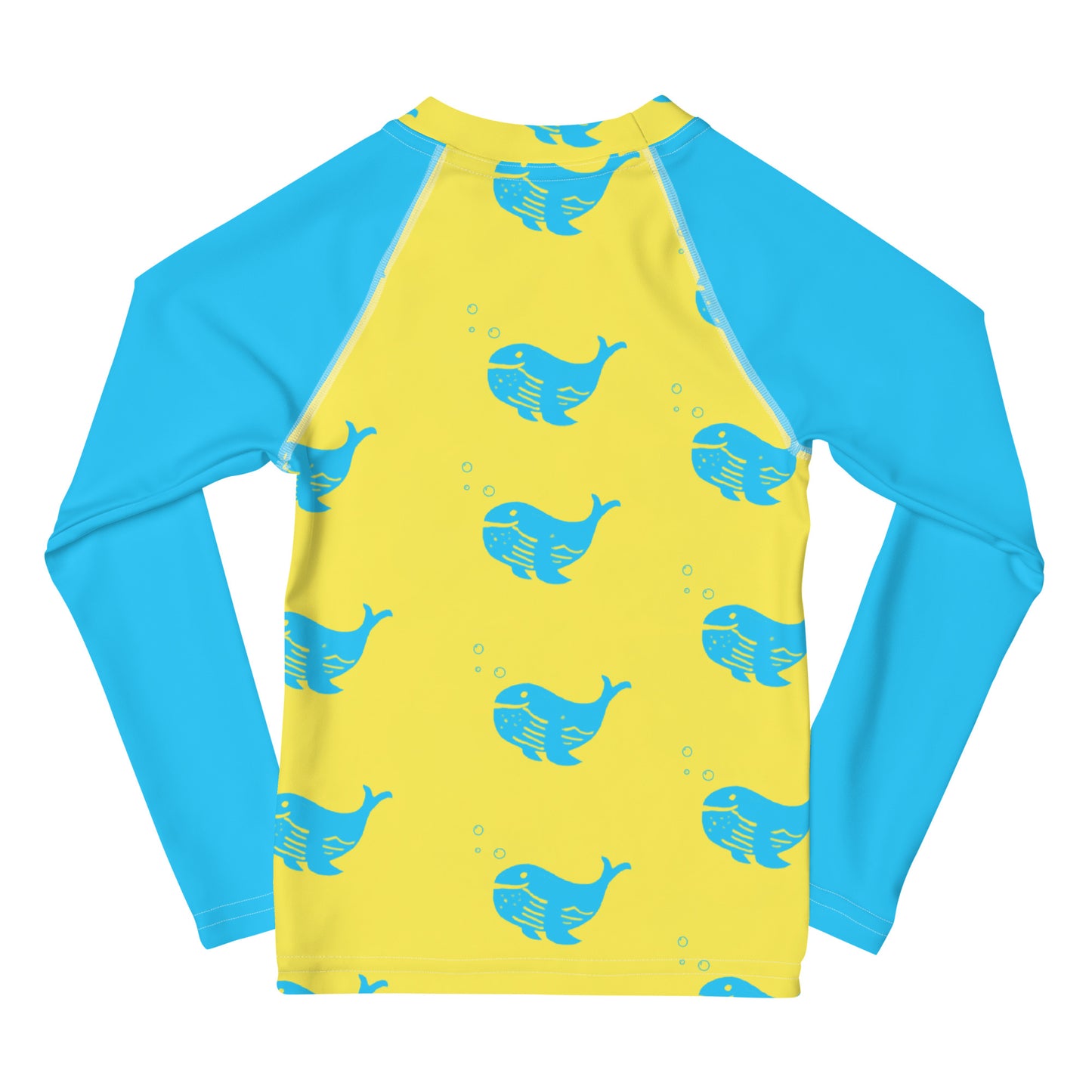 Boys Rash Guard with Blue Whales (Size 2T-7)