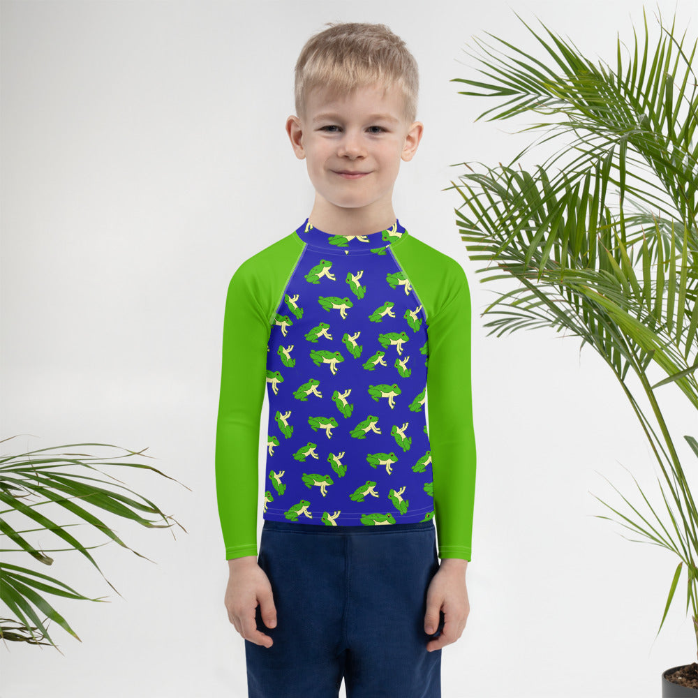Boys Rash Guard with Frogs (Size 2T-7)