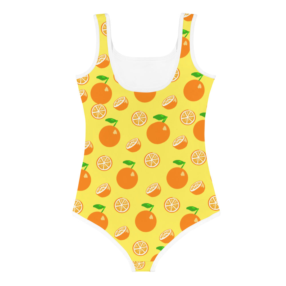 Girls' Athletic Swimsuit One Piece with Oranges (Size 2T-7) FREE SHIPPING