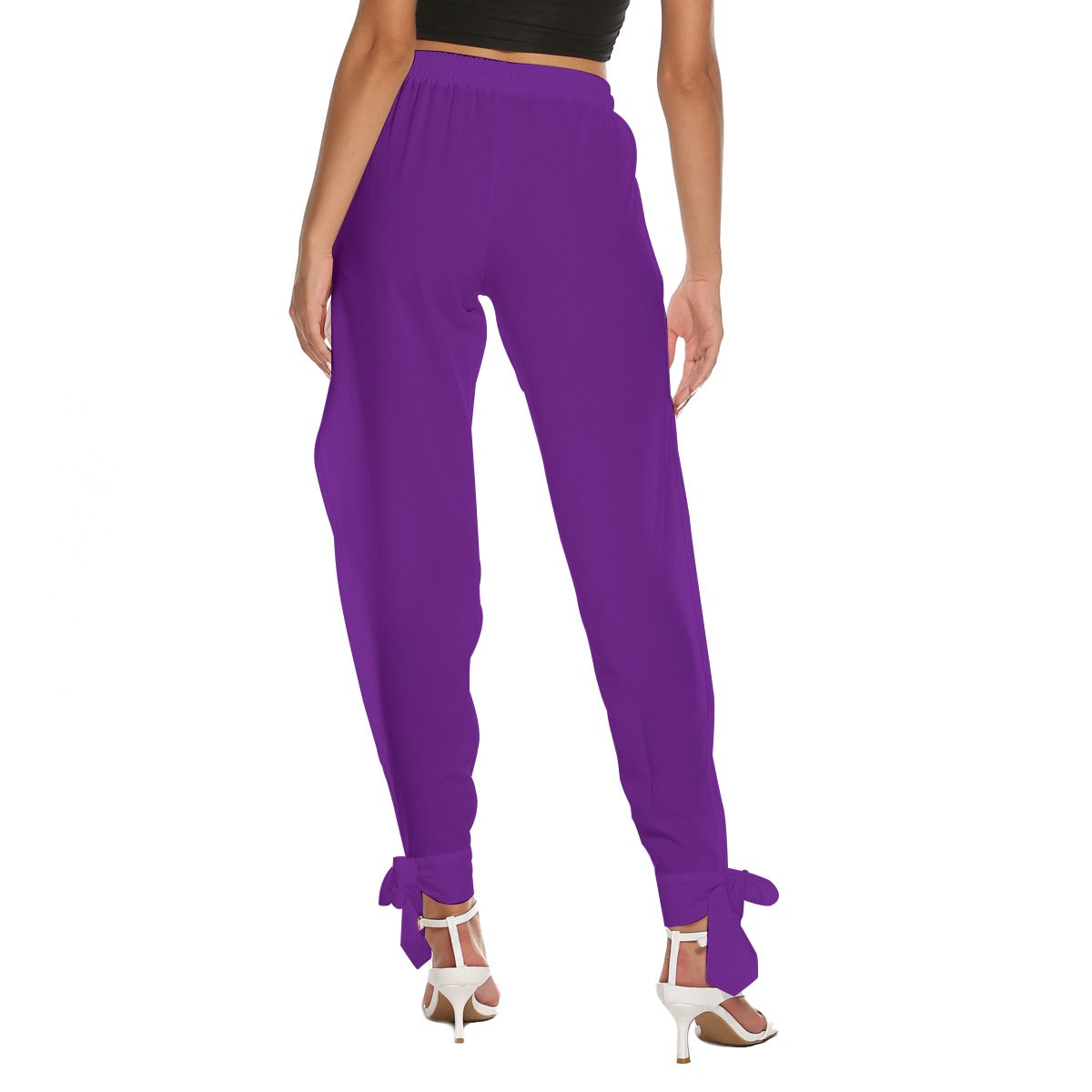Women's Purple (with paintings) Side Cutout Pants Beach and Resort Wear