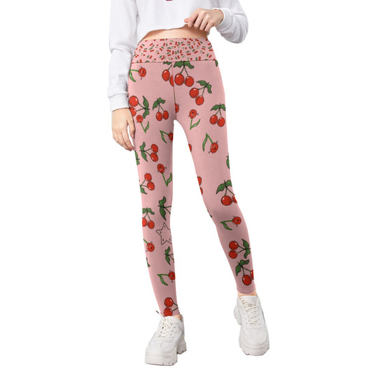 Girls Cherry Leggings with Star - Clothes that Calm