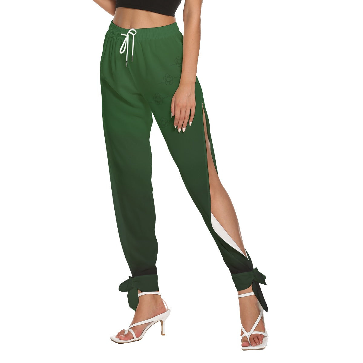 Green Ombre Pants Side Slit