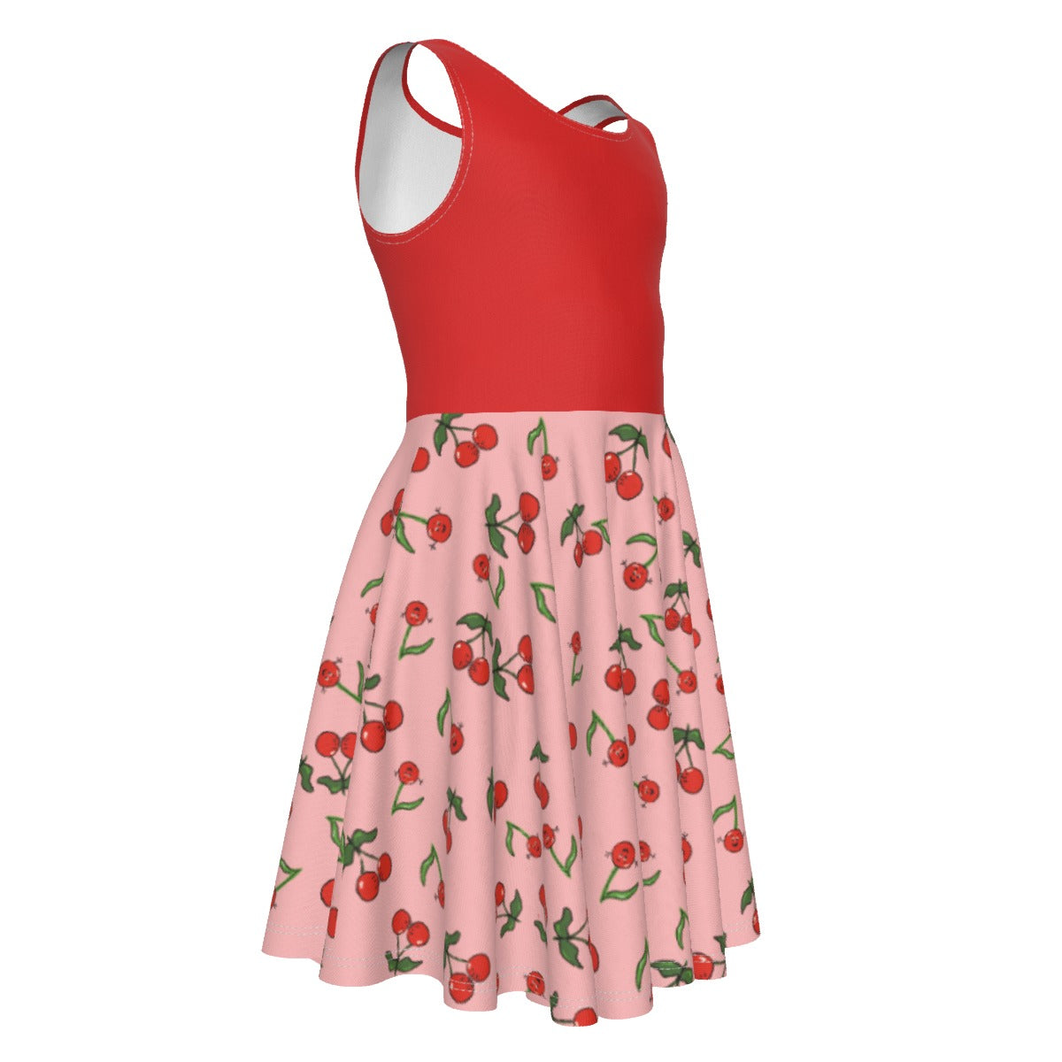 Girls Cherry Dress with Red Top