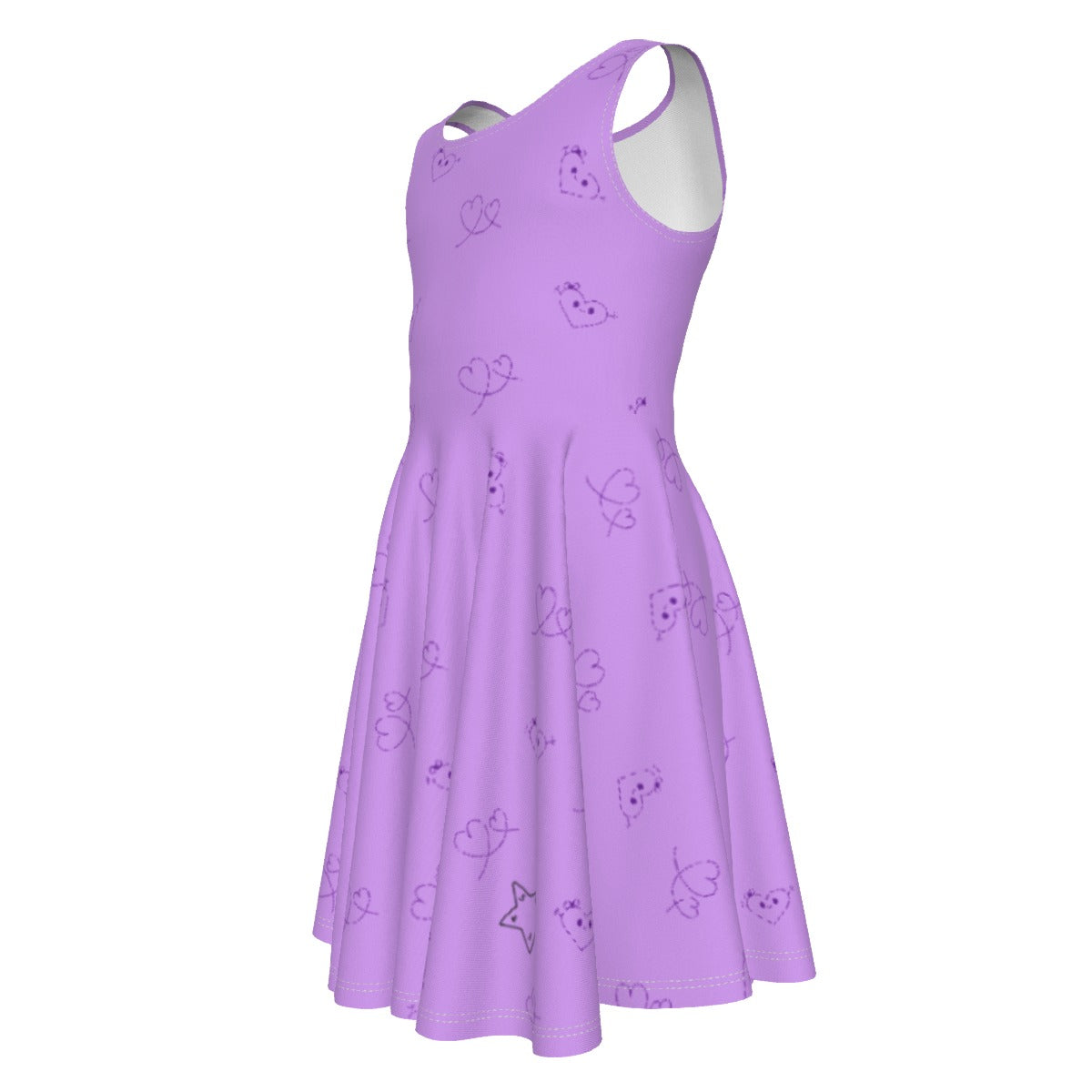 Girls Purple Heart Dress - Clothes that Calm