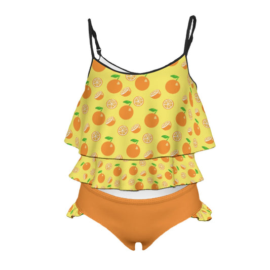 Youth Tankini Oranges with Solid Orange Bottoms