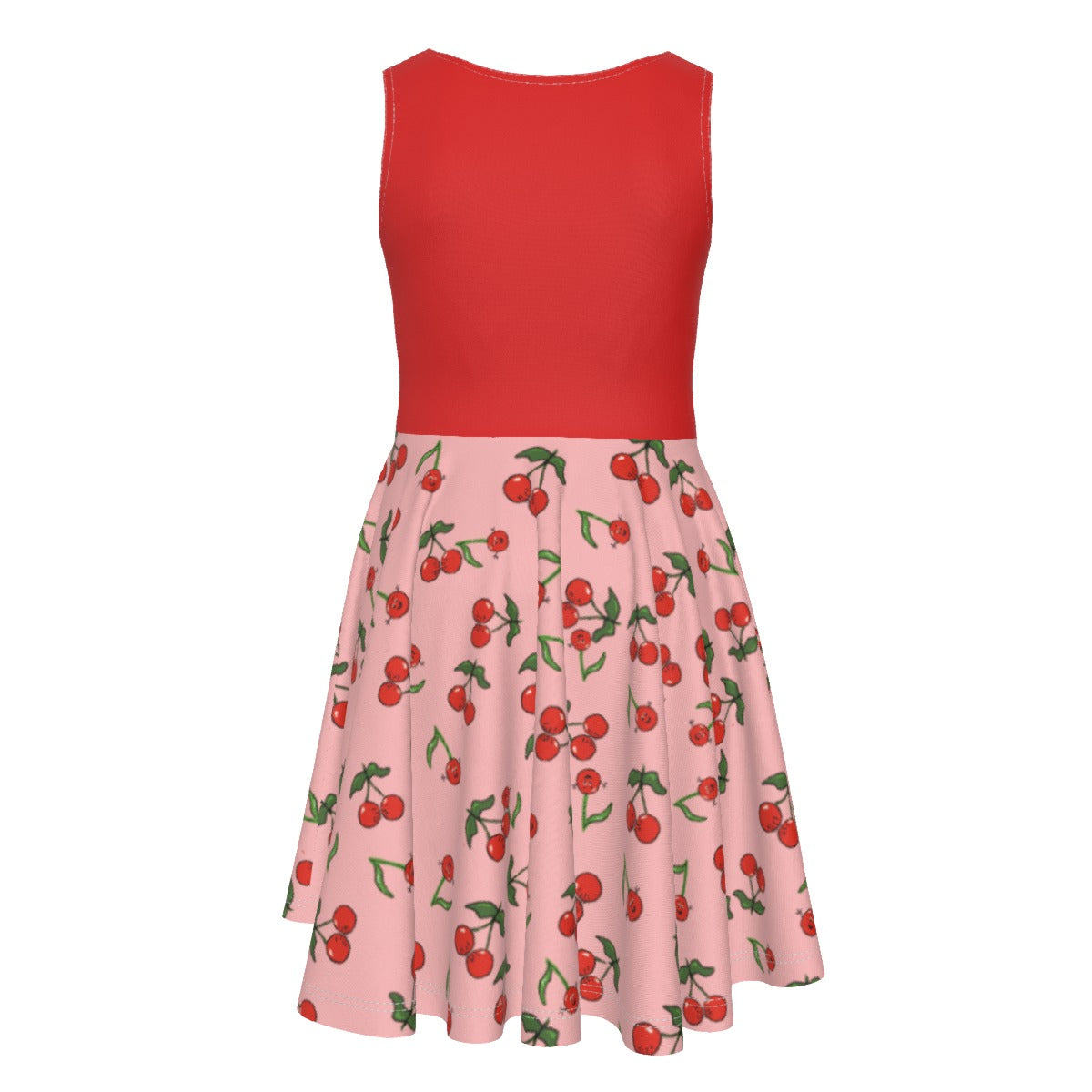 Girls Cherry Dress with Red Top
