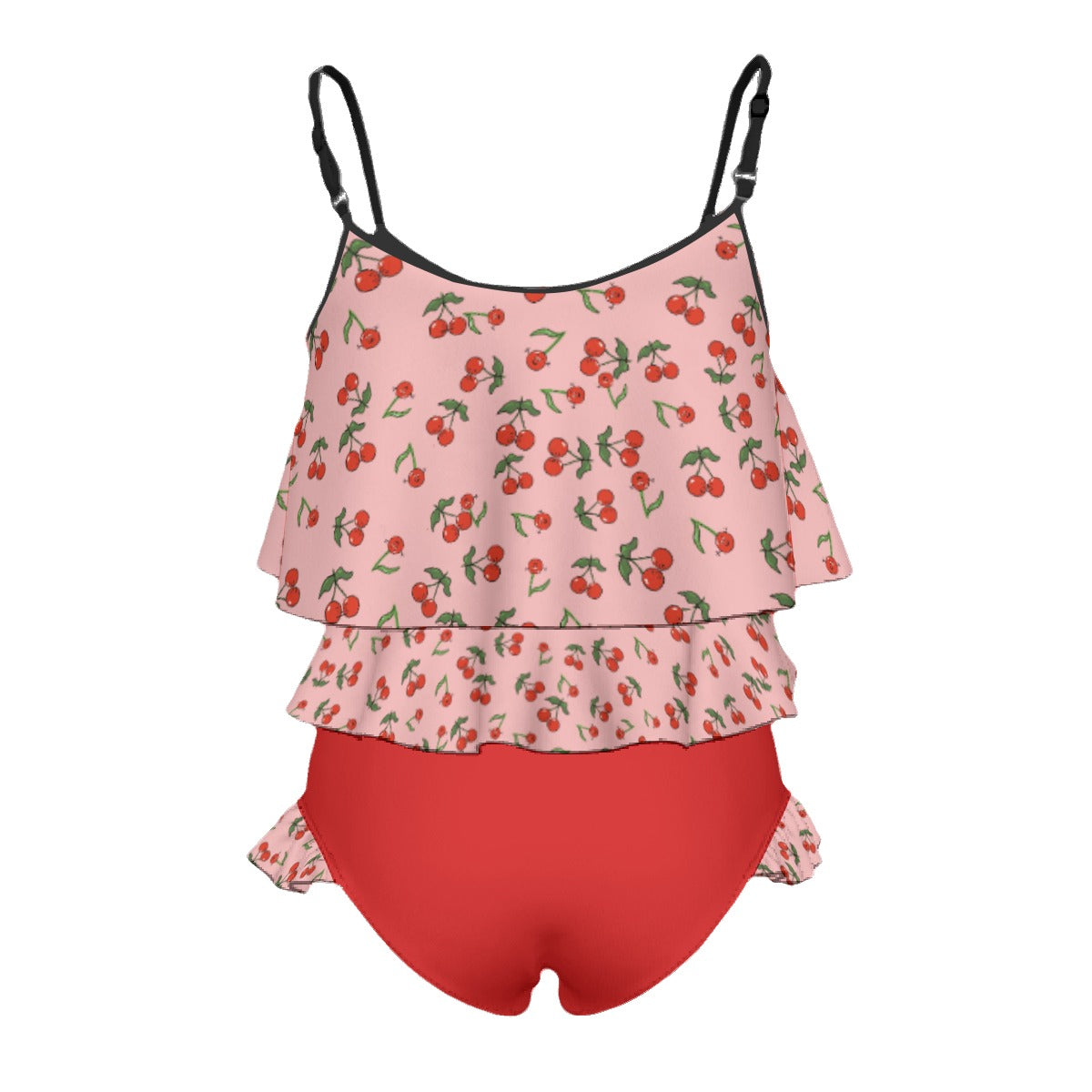 Youth Tankini Cherries with Solid Red Bottoms