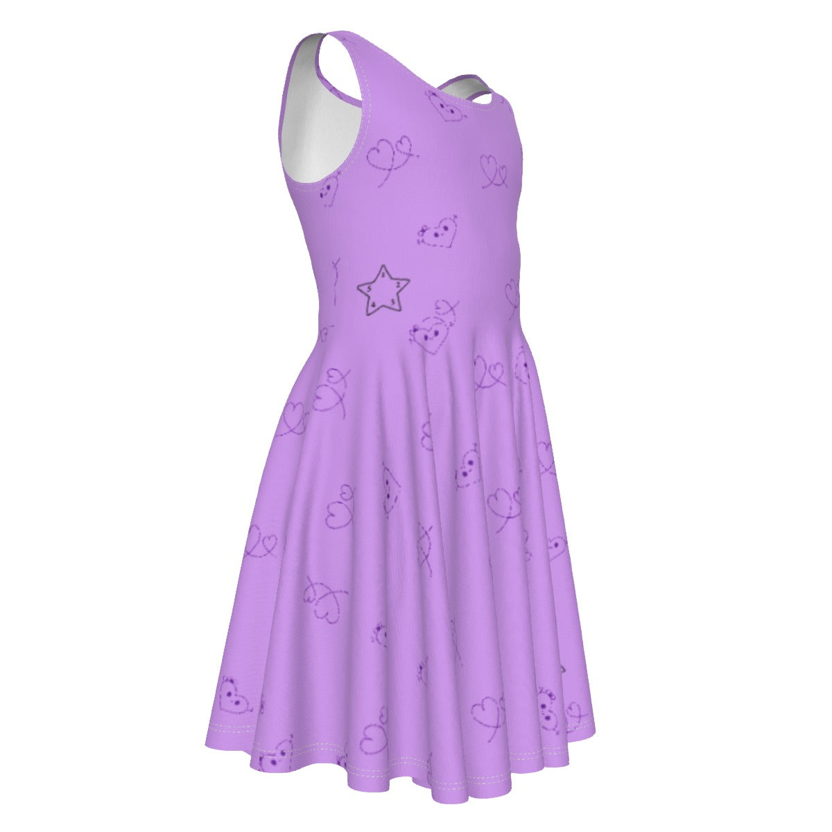Girls Purple Heart Dress - Clothes that Calm