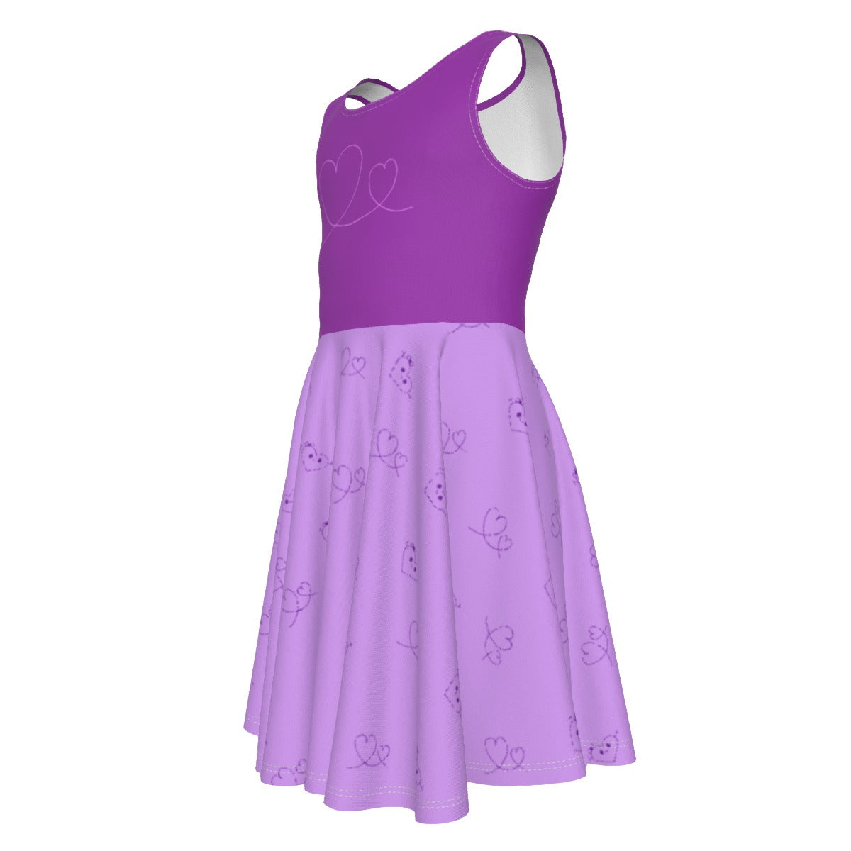 Girls Purple Dress with Hearts