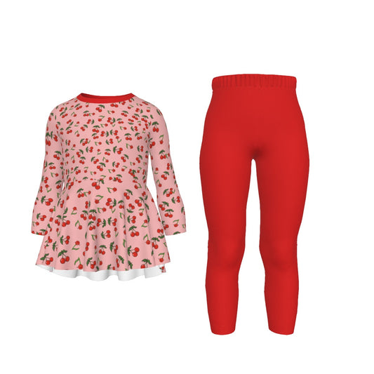 Girls Outfit Cherry Shirt and Red Pants