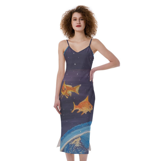 Women's Fish in Space with Strap Cami Dress