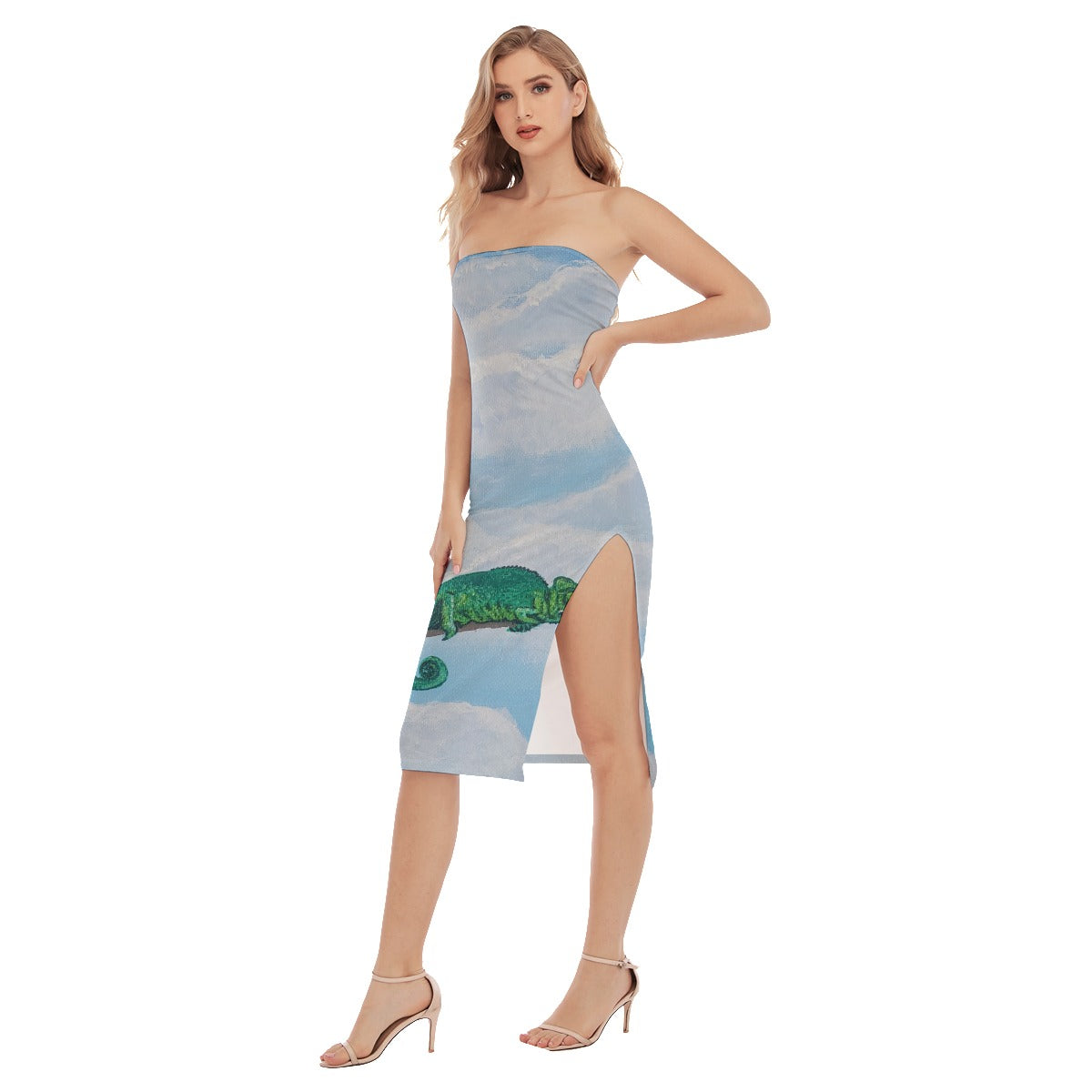 Women's Chameleon Side Split Tube Top Dress