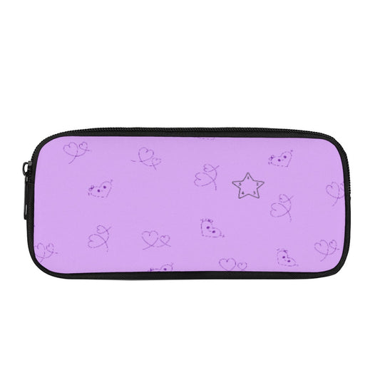 Purple Hearts Pencil Bag with Star