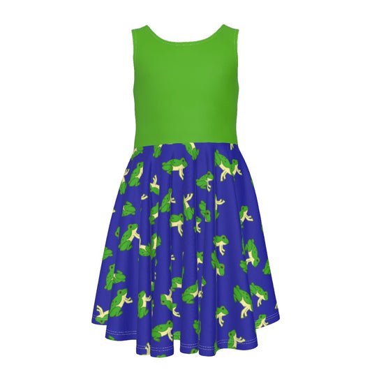 Girls Frog Dress with Green Top