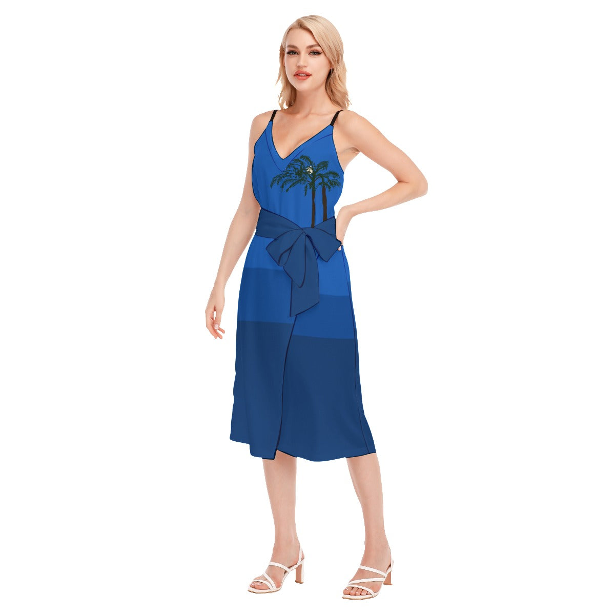 Women's New Day V-neck Cami Dress With Waist Band