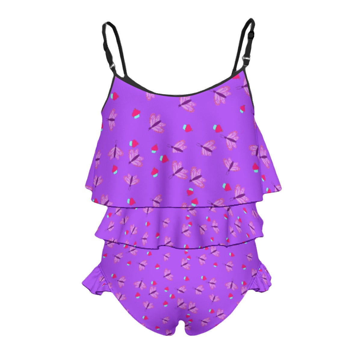 Youth Tankini Purple with Butterflies and Cupcakes