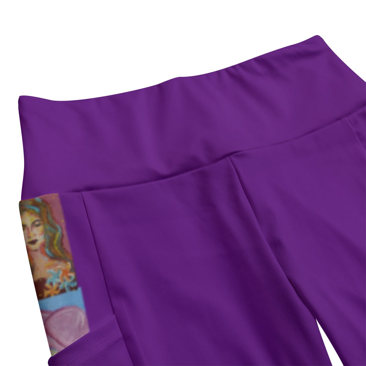 Women's High Waist Purple Lady Leggings With Side Pocket