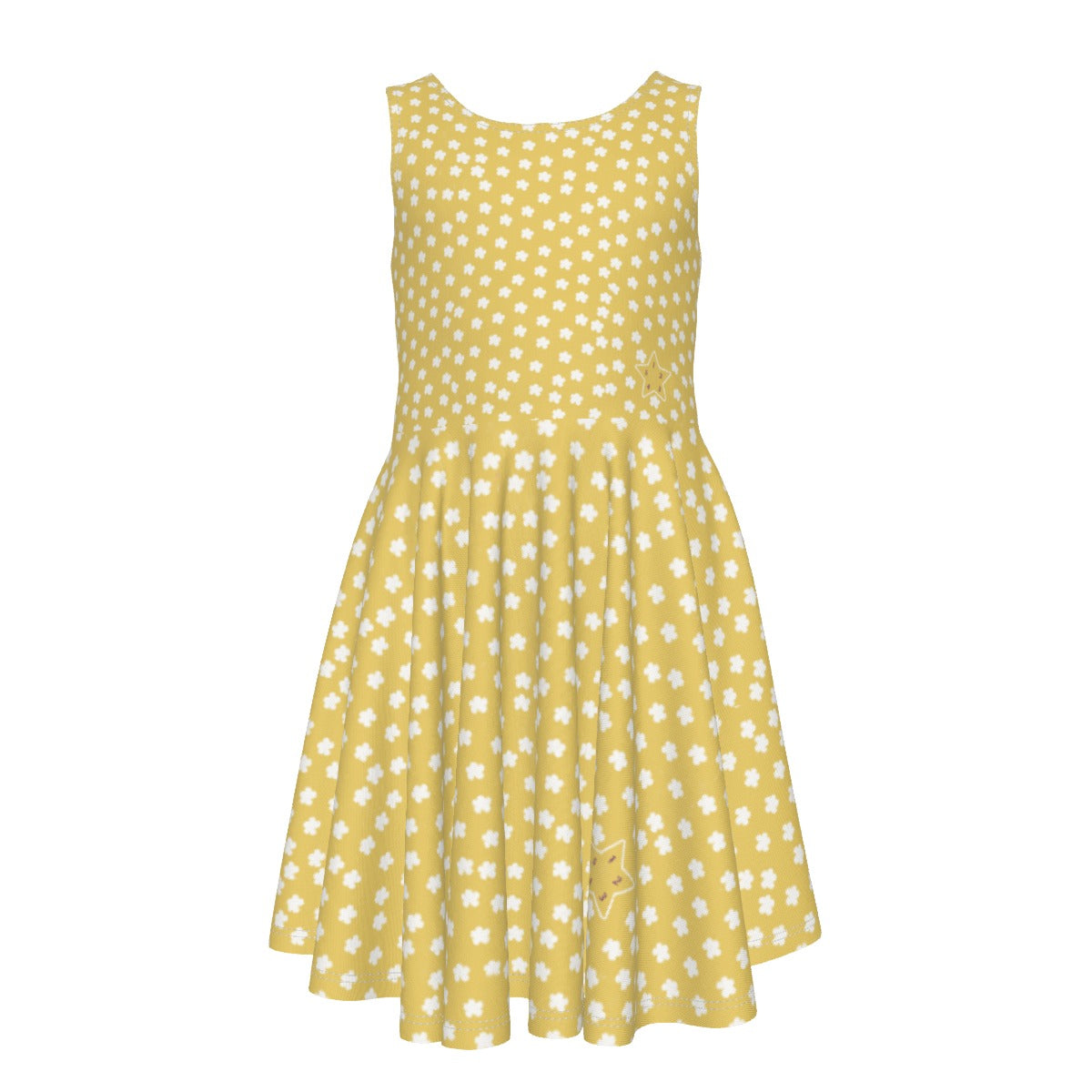 Girls Yellow Dress with White Flower - Clothes that Calm